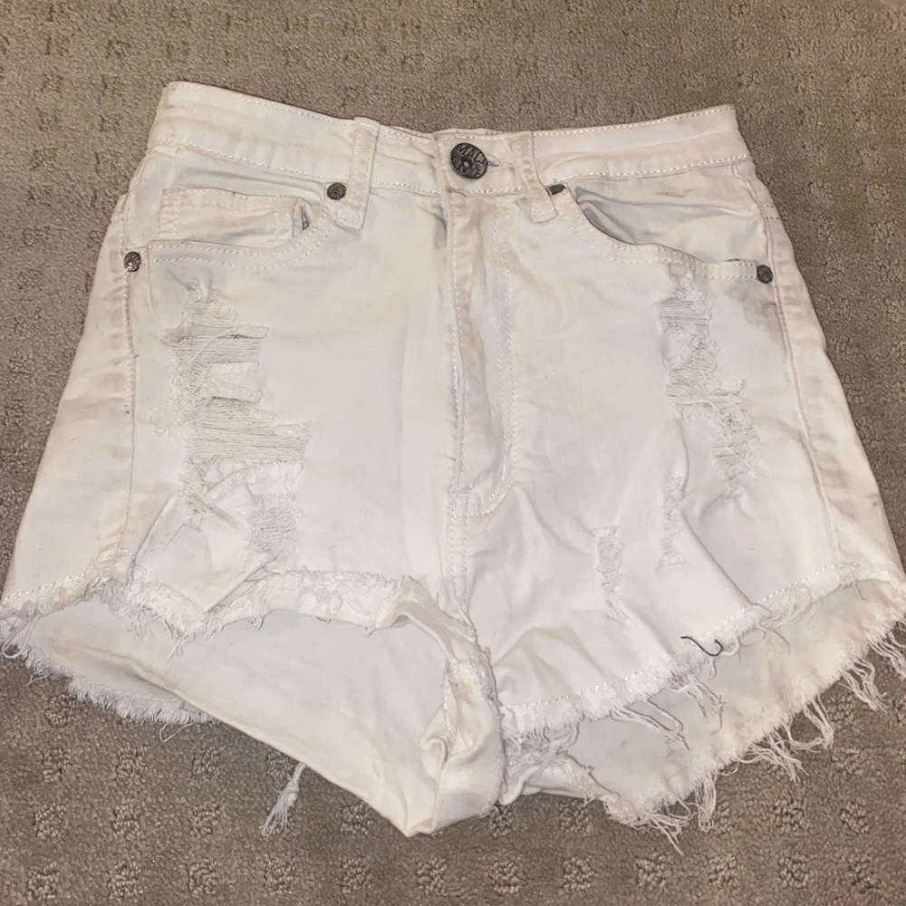 White Jean Shorts